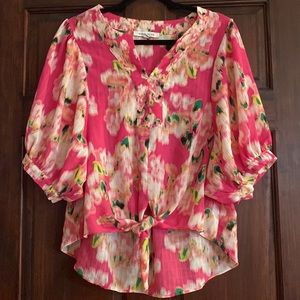 NWOT Rose + Olive Floral Blouse